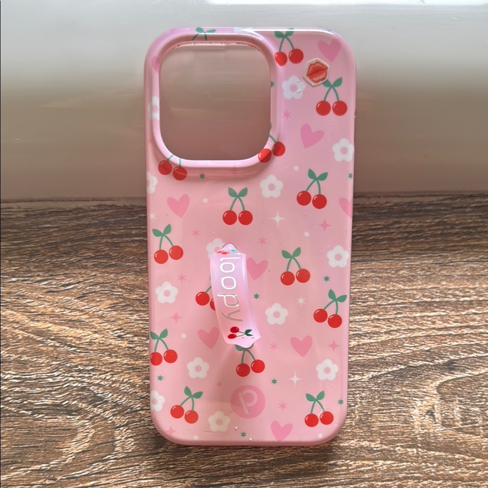 Loopy Case Pink Cherry Phone Case 15 pro